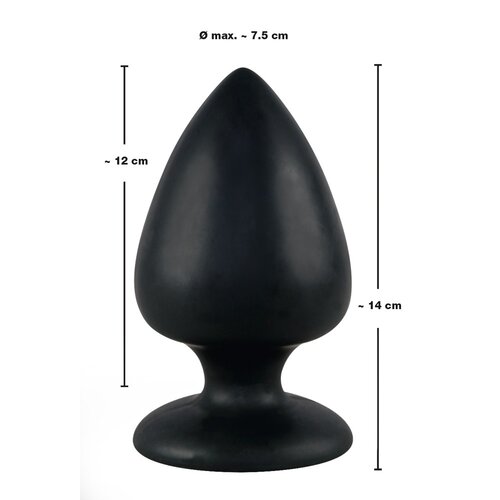 Black Velvets Extra Large Siliconen Buttplug met Zuignap