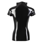 Late X Latex Vrouwen Shirt met Kraag en Rits Sluiting