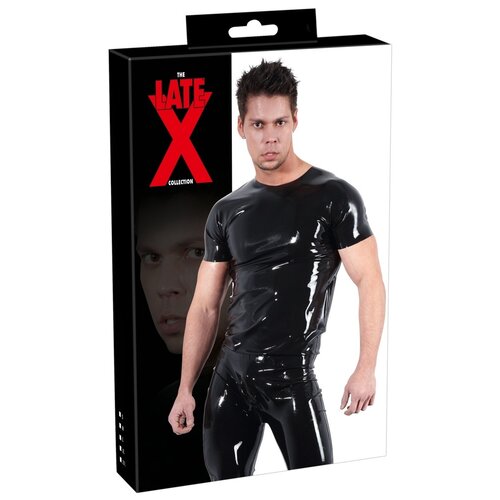 Late X Latex Shirt in Klassieke Vorm met Korte Mouwen