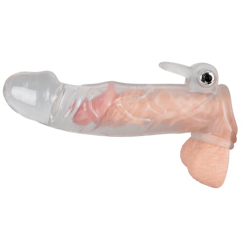 Crystal Licht Gebogen Penis Verlengende Sleeve Vibrerend