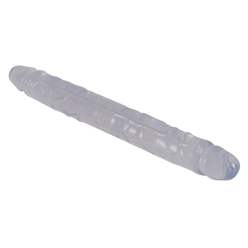 Crystal Doorzichtige Dubbel Dildo met Aders