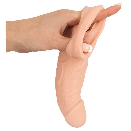 Nature Skin Kunststof Penis Sleeve met Spitse Eikel en Aders