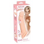 Nature Skin Kunststof Penis Sleeve met Spitse Eikel en Aders