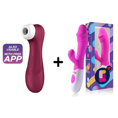 Satisfyer Pro 2 Gen 3 Rood Connect App met Easylove Tarzan Vibrator - Combinatie Voordeel Set