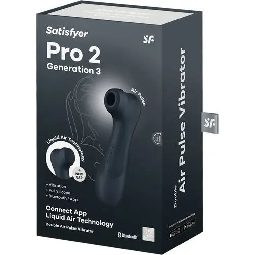 Satisfyer Satisfyer Pro 2 Gen 3 Zwart Connect App met Handful Medium Dildo Combinatie Voordeel Set