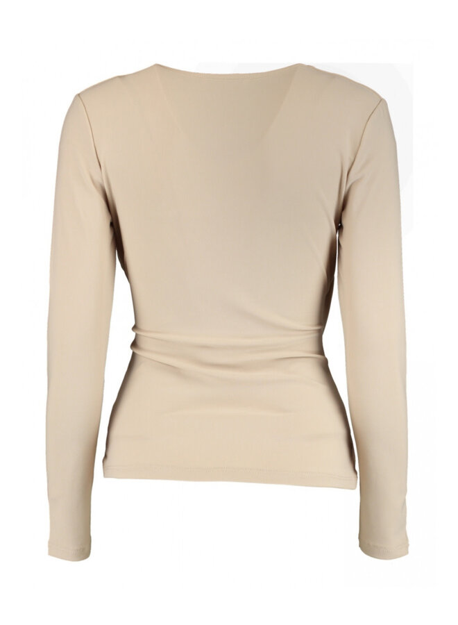 TOP STRETCH OVERSLAG ELANIE BEIGE