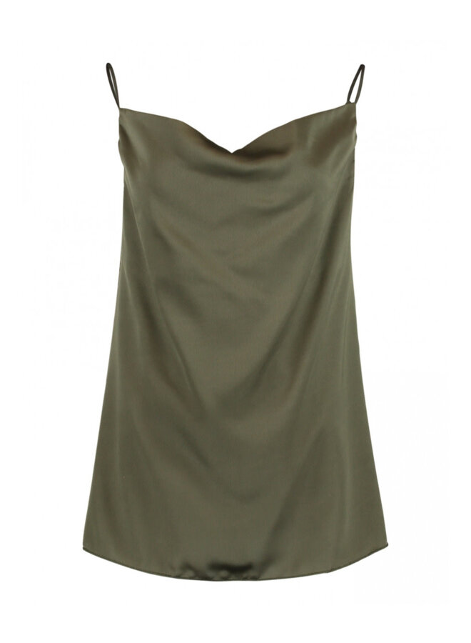 TOP SPAGHETTI SATIN LARI KHAKI 24