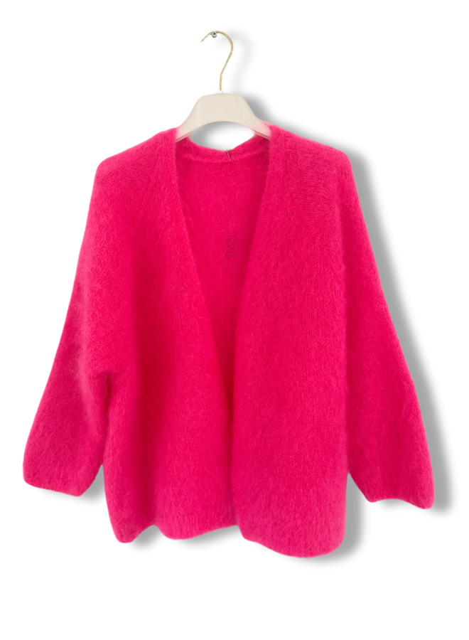 VEST MOHAIR/KASJMIER SUPER PINK