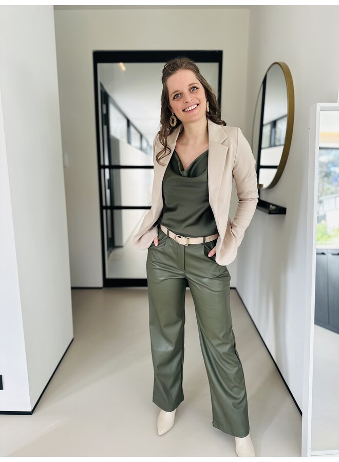 BROEK DANJA-PU KHAKI