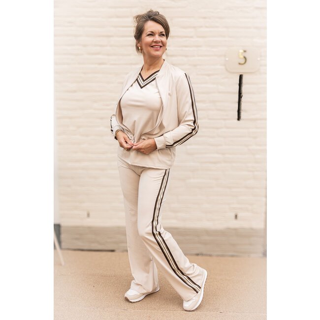 TOP STRETCH STRIPE ZAND