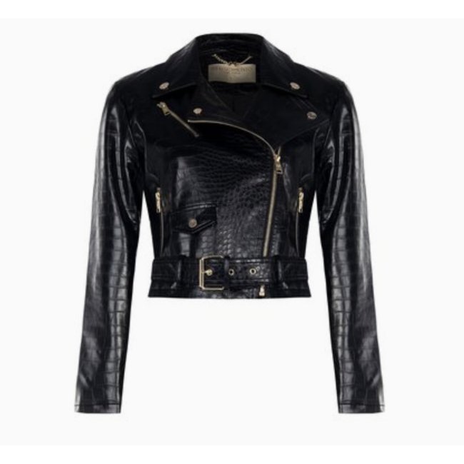 LEERLOOK JACKET CFC0119624003 CROCO ZWART