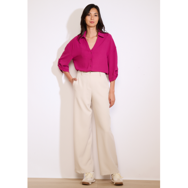 BROEK TWILLWID VANILLE