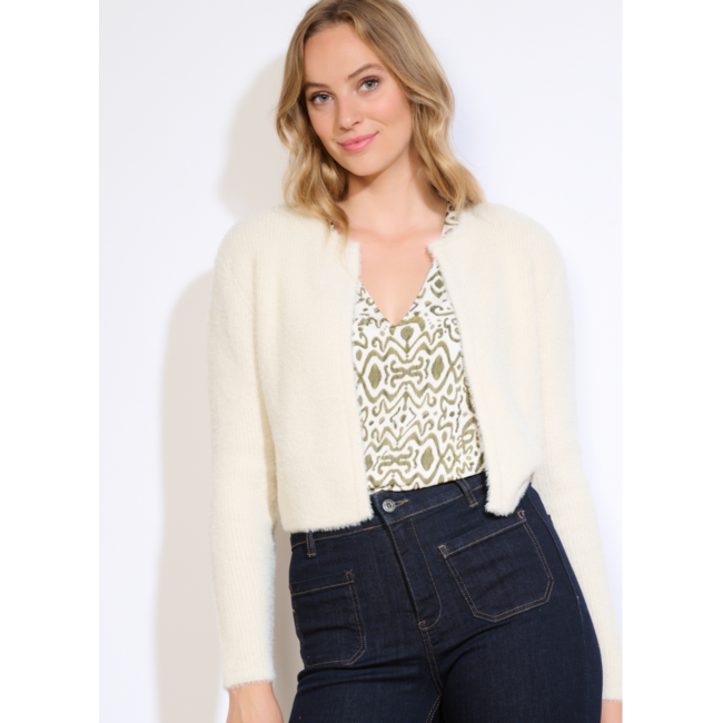 VESTJE FLUFFY BOLELASH ECRU