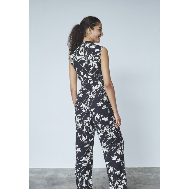 JUMPSUIT GUTO-JU3 BLACK/FLOWER