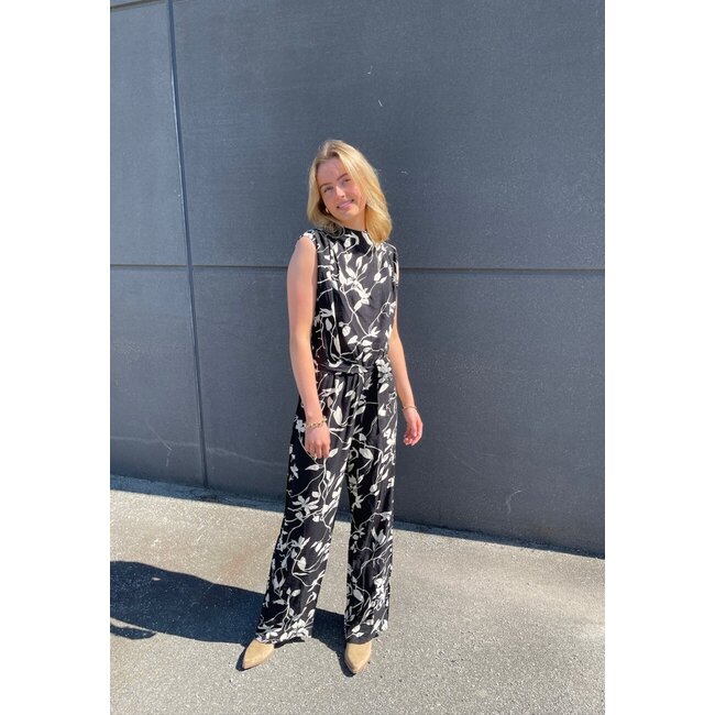 JUMPSUIT GUTO-JU3 BLACK/FLOWER