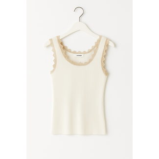 TOP FINE KNIT OFFWHITE/GOLD CH9128