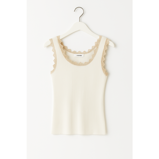 TOP FINE KNIT OFFWHITE/GOLD CH9128