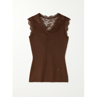 P FINE KNIT LACE CHOCO CH9134