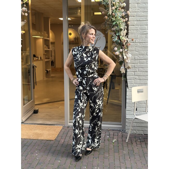 JUMPSUIT GUTO-JU3 BLACK/FLOWER