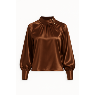 BLOUSE UNI COFFEE H702