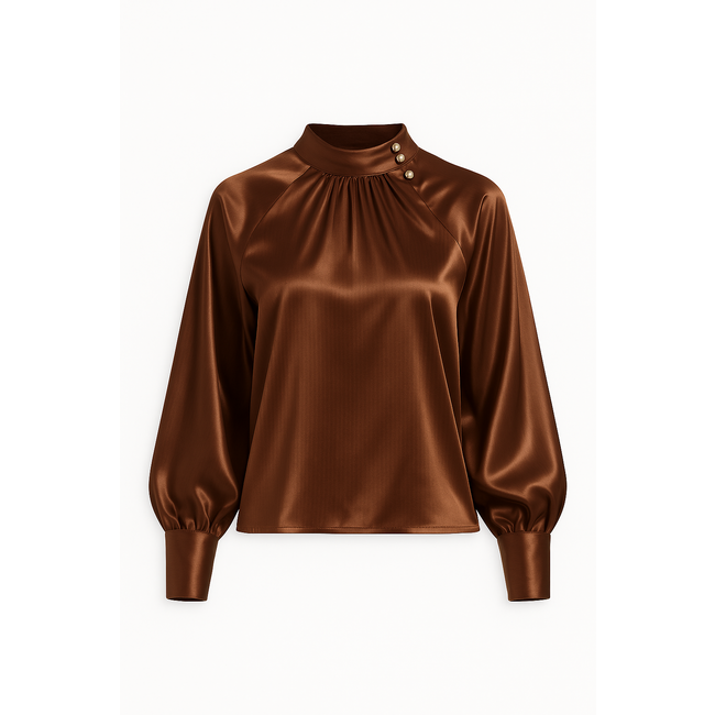 BLOUSE UNI COFFEE H702