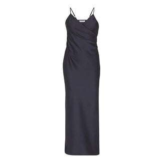 MAXIJURK SATIN N.ERO NAVY