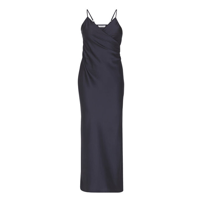 MAXIJURK SATIN N.ERO NAVY