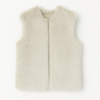 BODYWARMER  FURRY NICE BEIGE