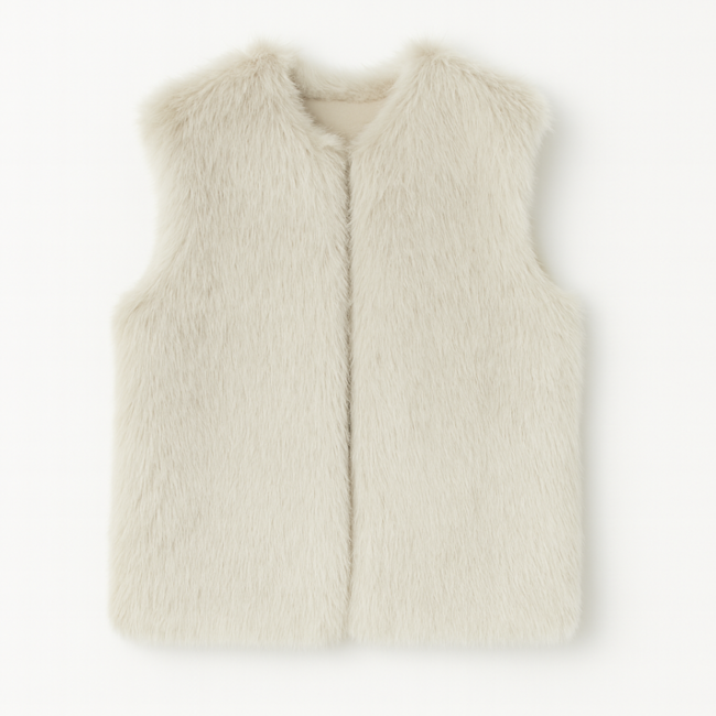 BODYWARMER  FURRY NICE BEIGE