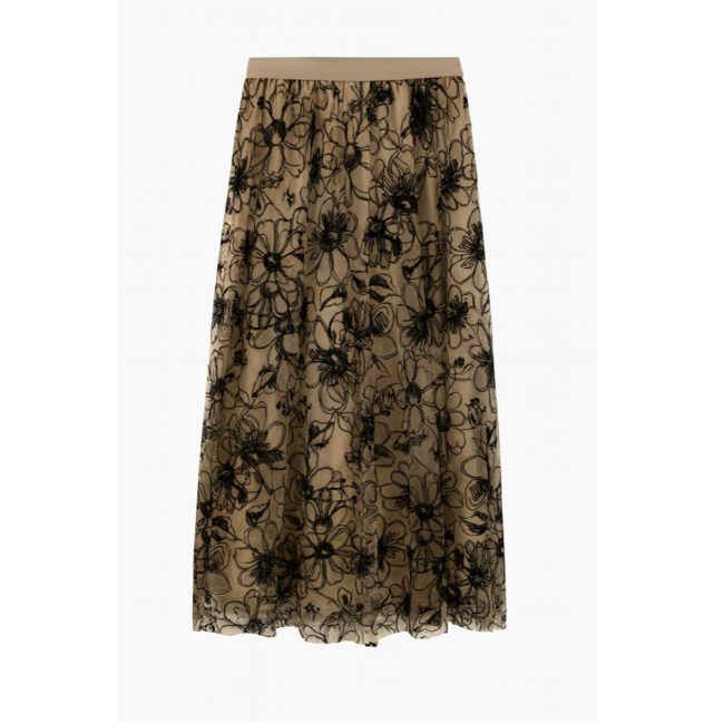 ROK TULE  PRINT TAUPE HFE9312 MIDI