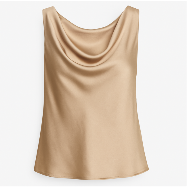 TOP SATIN WATERVAL CAMEL