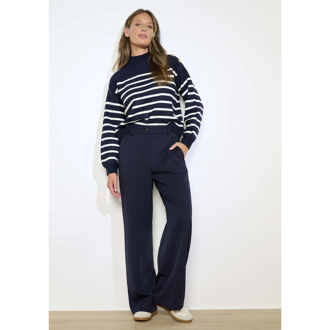 BROEK TWILLWID NAVY