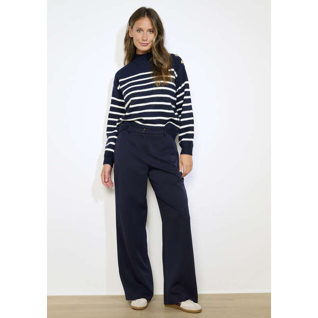 BROEK TWILLWID NAVY