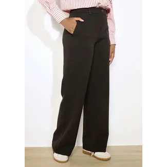 BROEK TWILLWID DARK BROWN