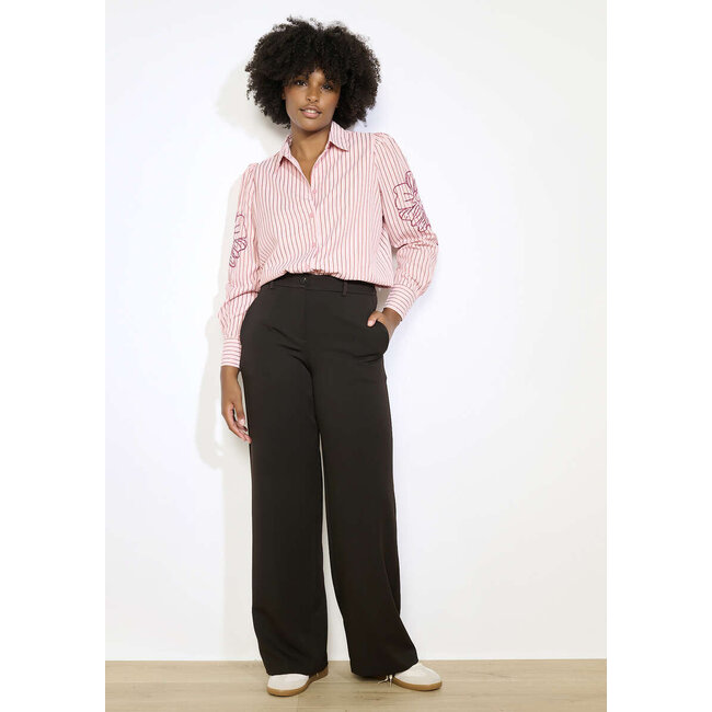 BROEK TWILLWID DARK BROWN