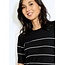 TOP ROMYSTRIP 3/4 BLACK/OFFWHITE