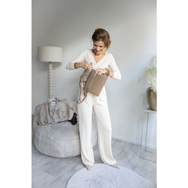 PANTALON FLOWY CREME 23717