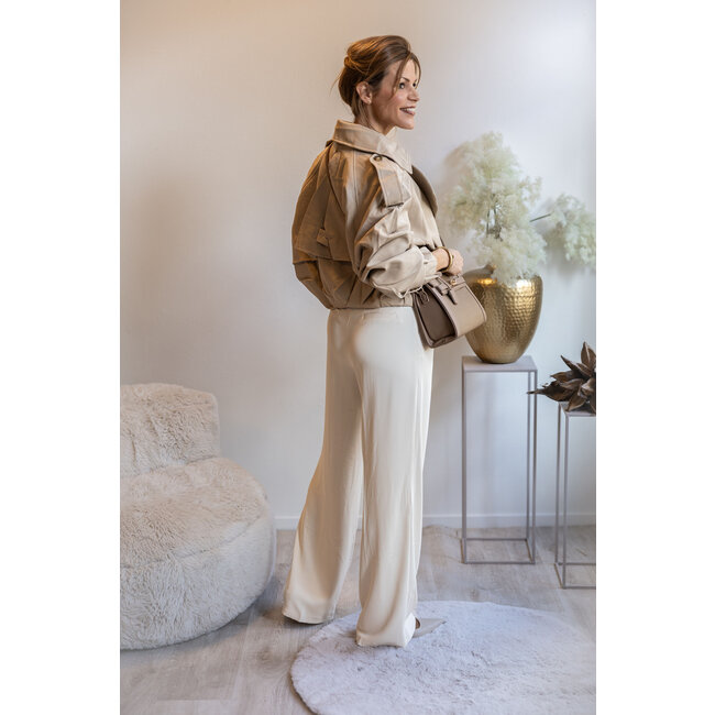 PANTALON FLOWY CREME 23717