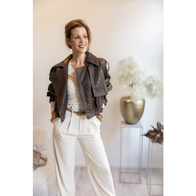 PANTALON FLOWY CREME 23717