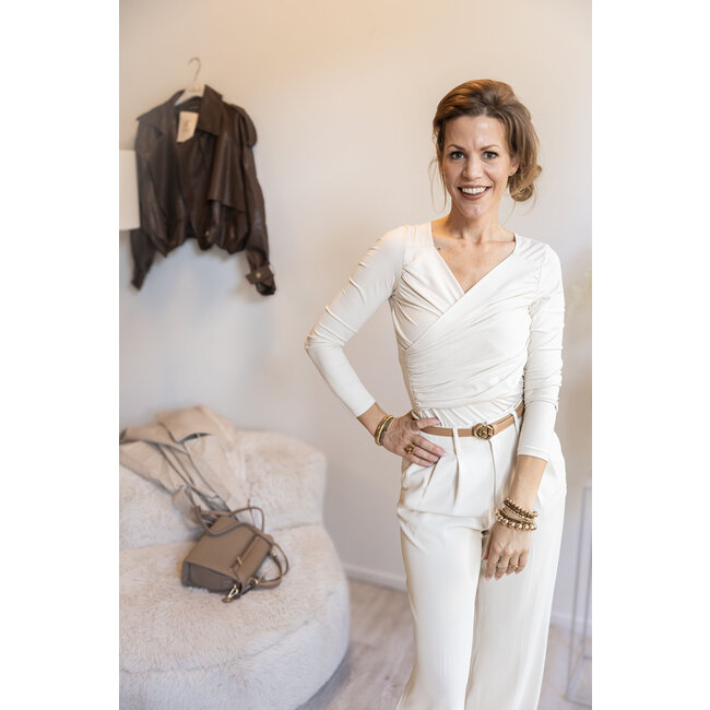 PANTALON FLOWY CREME 23717