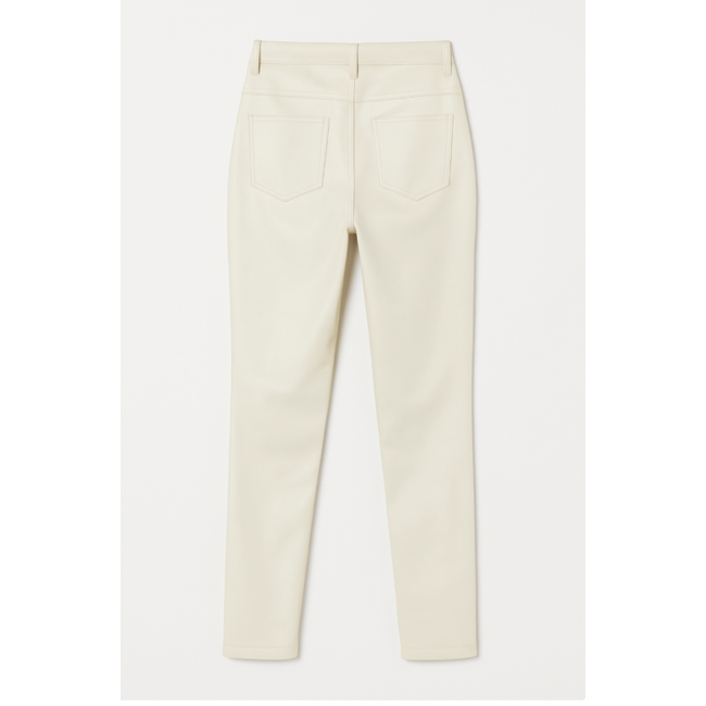 BROEK LEERLOOK CREME VS19050