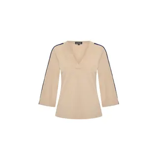 TOP V Neck Tape MP202666 Latte TOP V Neck Tape MP202666 Latte