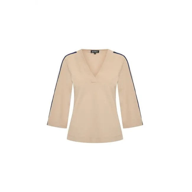 TOP V Neck Tape MP202666 Latte