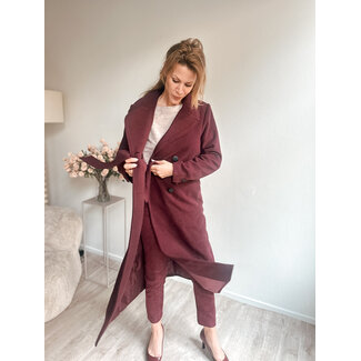 MANTEL /JAS  COATYLONG BORDEAUX
