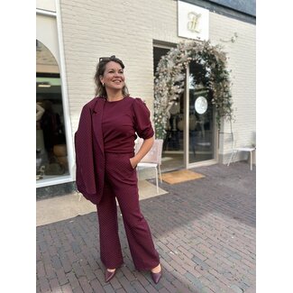 BROEK  SPARKLE BIBA BORDEAUX