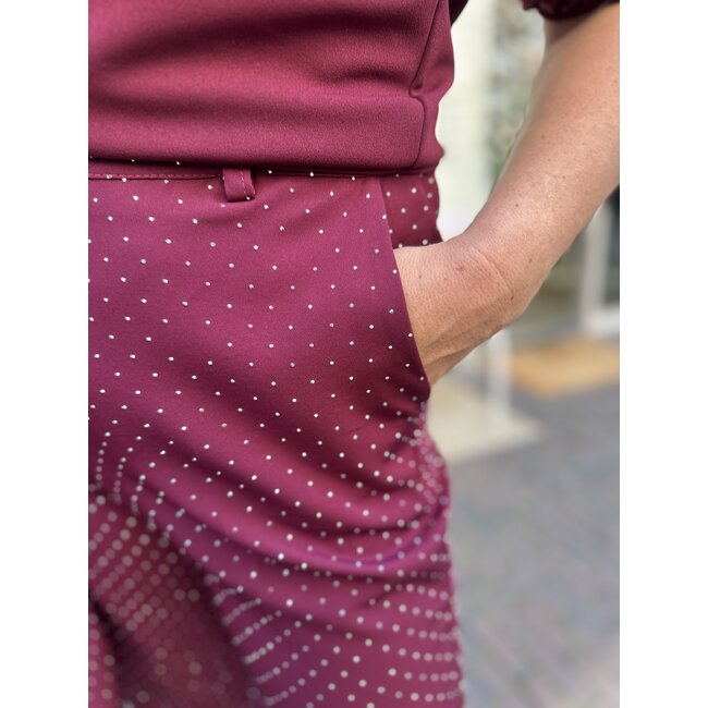 BROEK  SPARKLE BIBA BORDEAUX