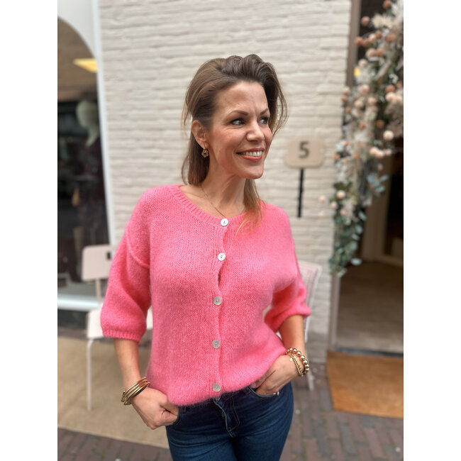 VEST 40%MOHAIR CANDY PINK