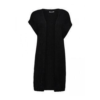 GILET LANG  SARA KNIT BLACK