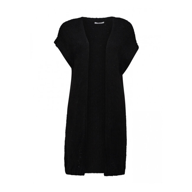 GILET LANG  SARA KNIT BLACK