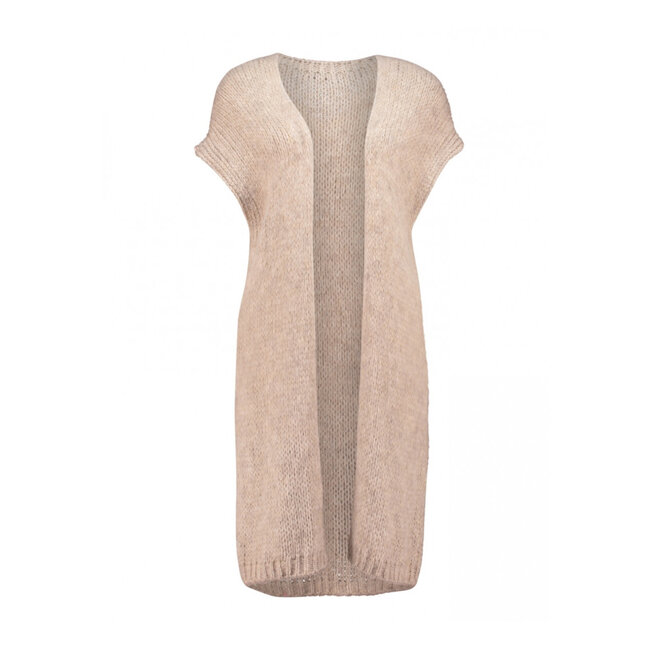 GILET LANG SARA KNIT BEIGE